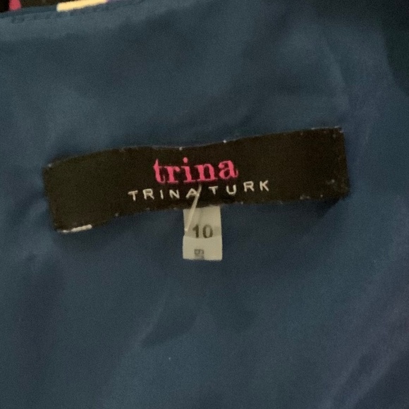 Trina Turk Fitzgerald Blue Floral Sleeveless High Low Dress Size 10 - Picture 7 of 9